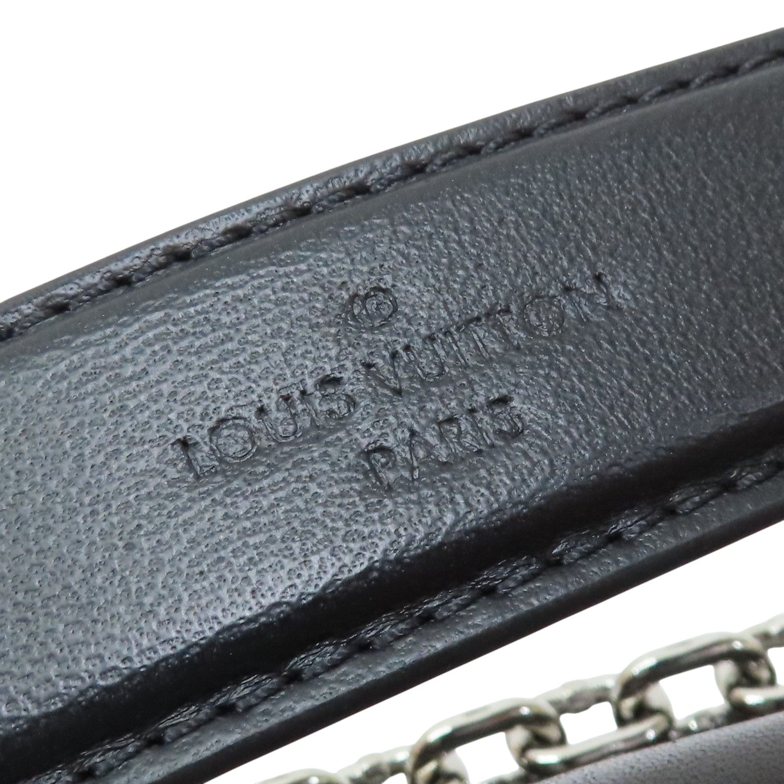 Louis Vuitton Go-14 Chain Shoulder Bag Lambskin Black MM