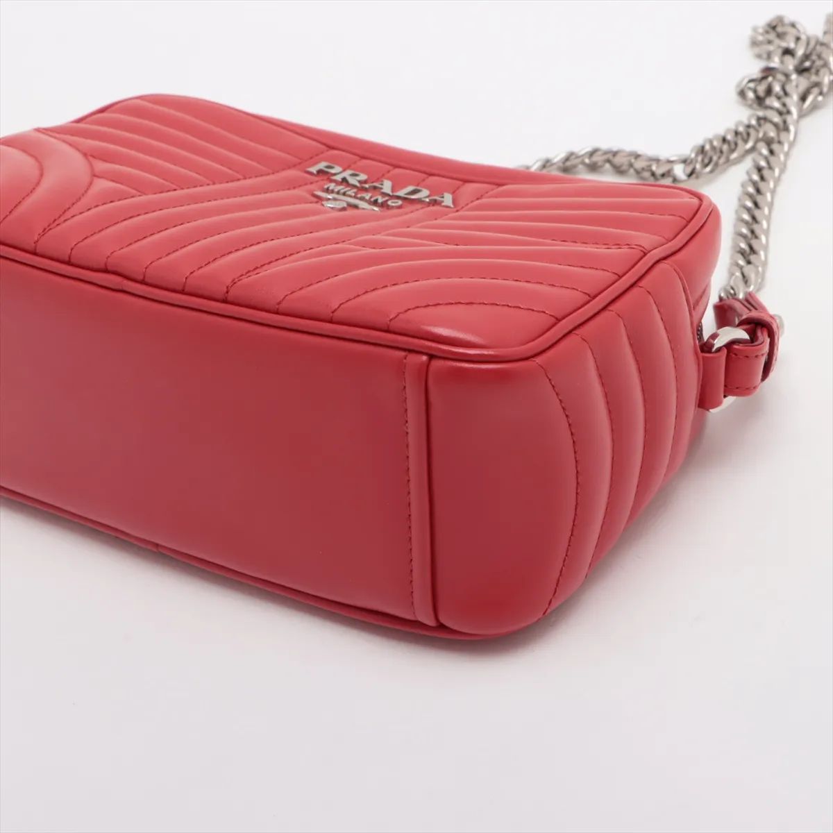 Prada Diagram Chain Shoulder Bag Red