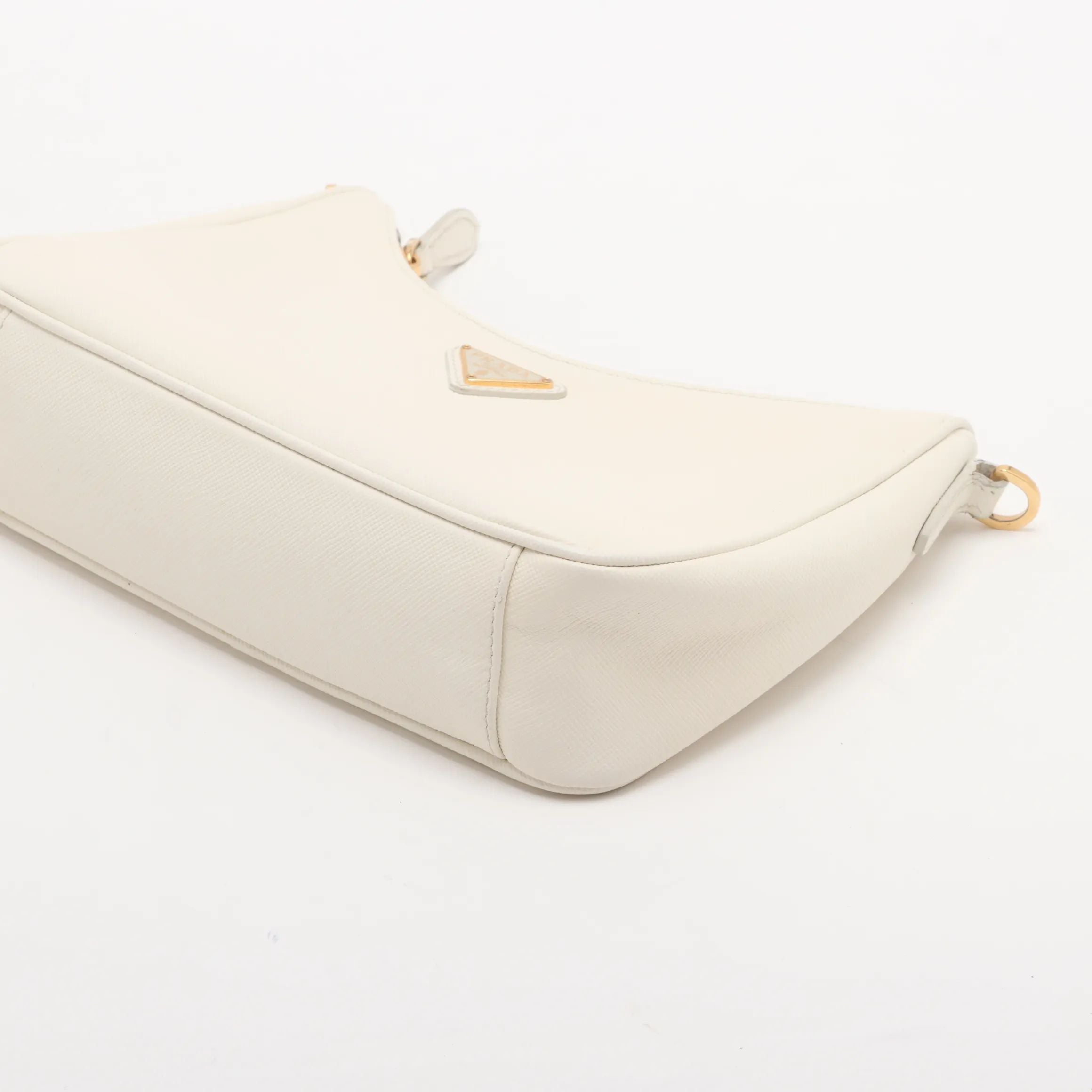 Prada Leather Re-edition 2005 Shoulder Bag Saffiano White