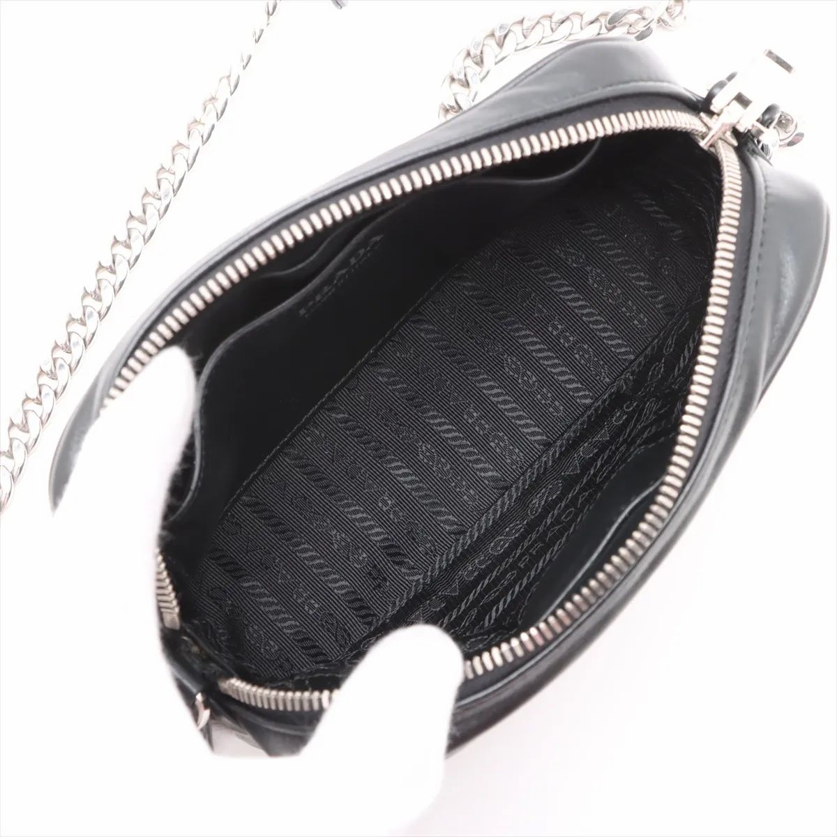 Prada Diagram Chain Shoulder Bag Black