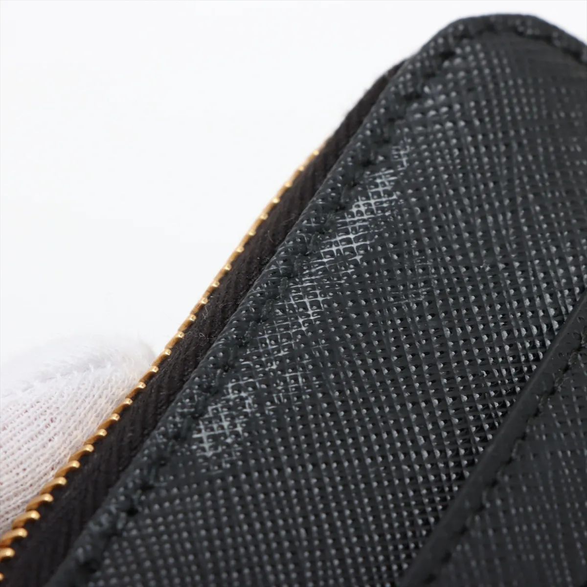 Prada Leather Re-edition 2005 Golden Shoulder Bag Black Saffiano #2