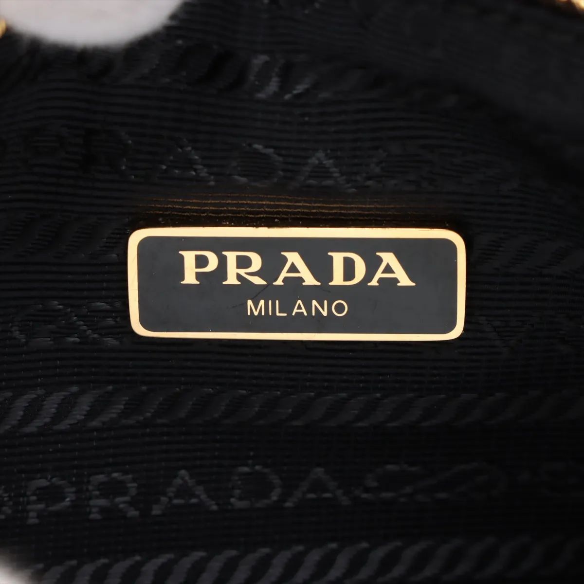 Prada Leather Re-edition 2005 Golden Shoulder Bag Black Saffiano #2