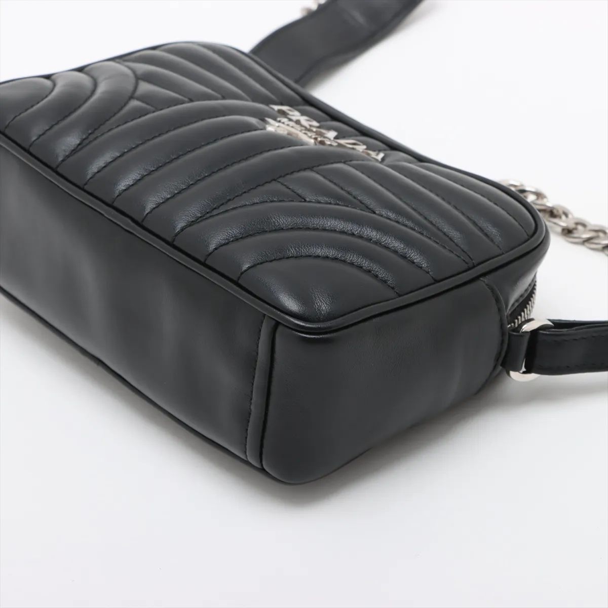 Prada Diagram Chain Shoulder Bag Black