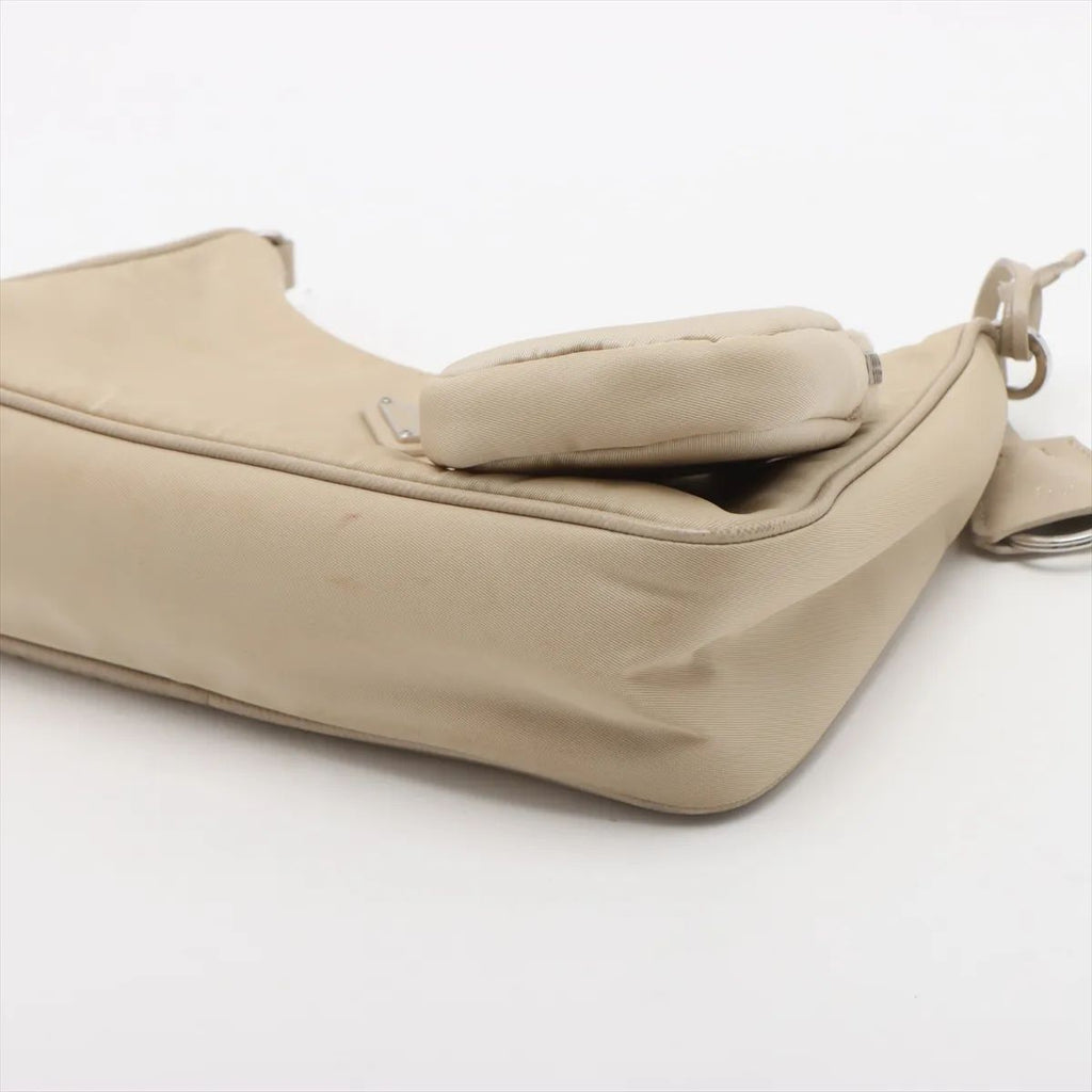 Prada Leather Re-edition 2005 Shoulder Bag Saffiano Beige