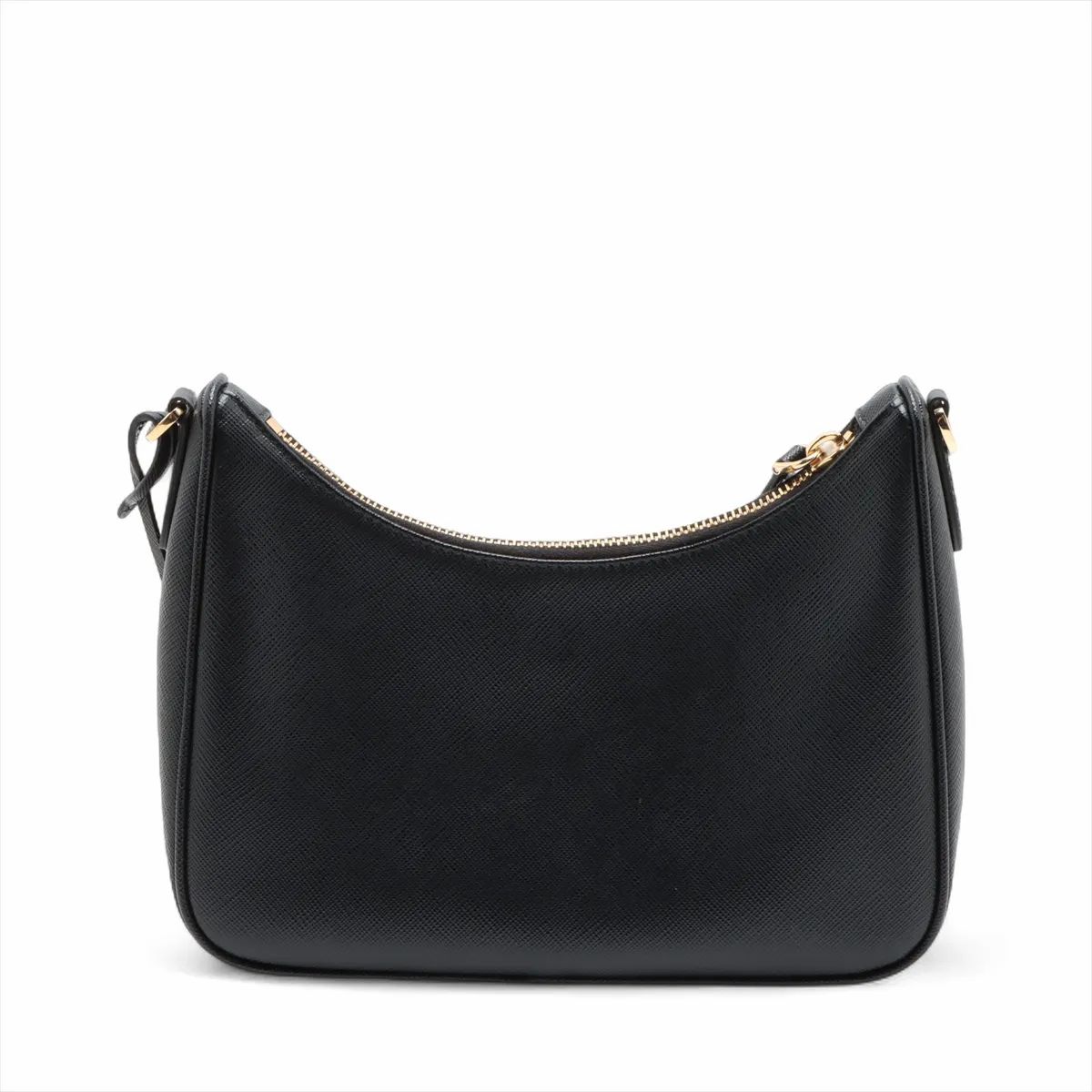 Prada Leather Re-edition 2005 Golden Shoulder Bag Black Saffiano #2