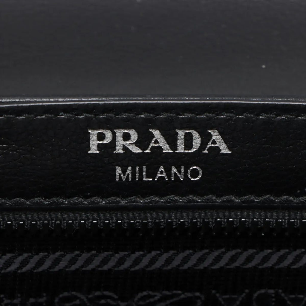 Prada Studded Chain Flap Shoulder Bag White X Black