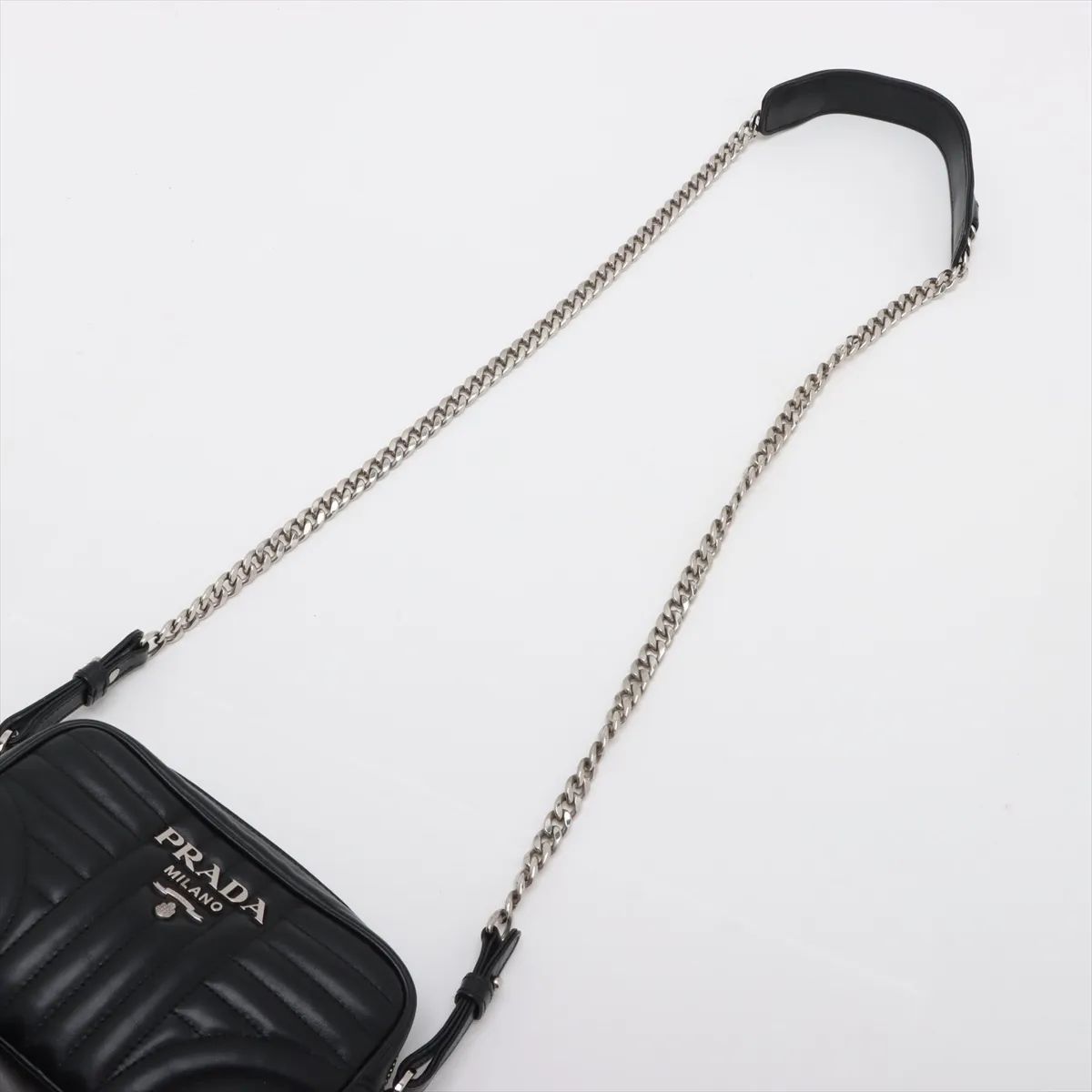 Prada Diagram Chain Shoulder Bag Black