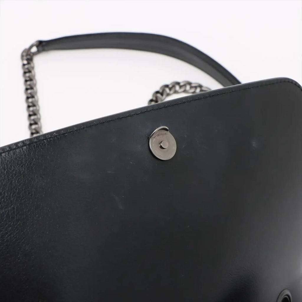 Prada Studded Chain Flap Shoulder Bag White X Black