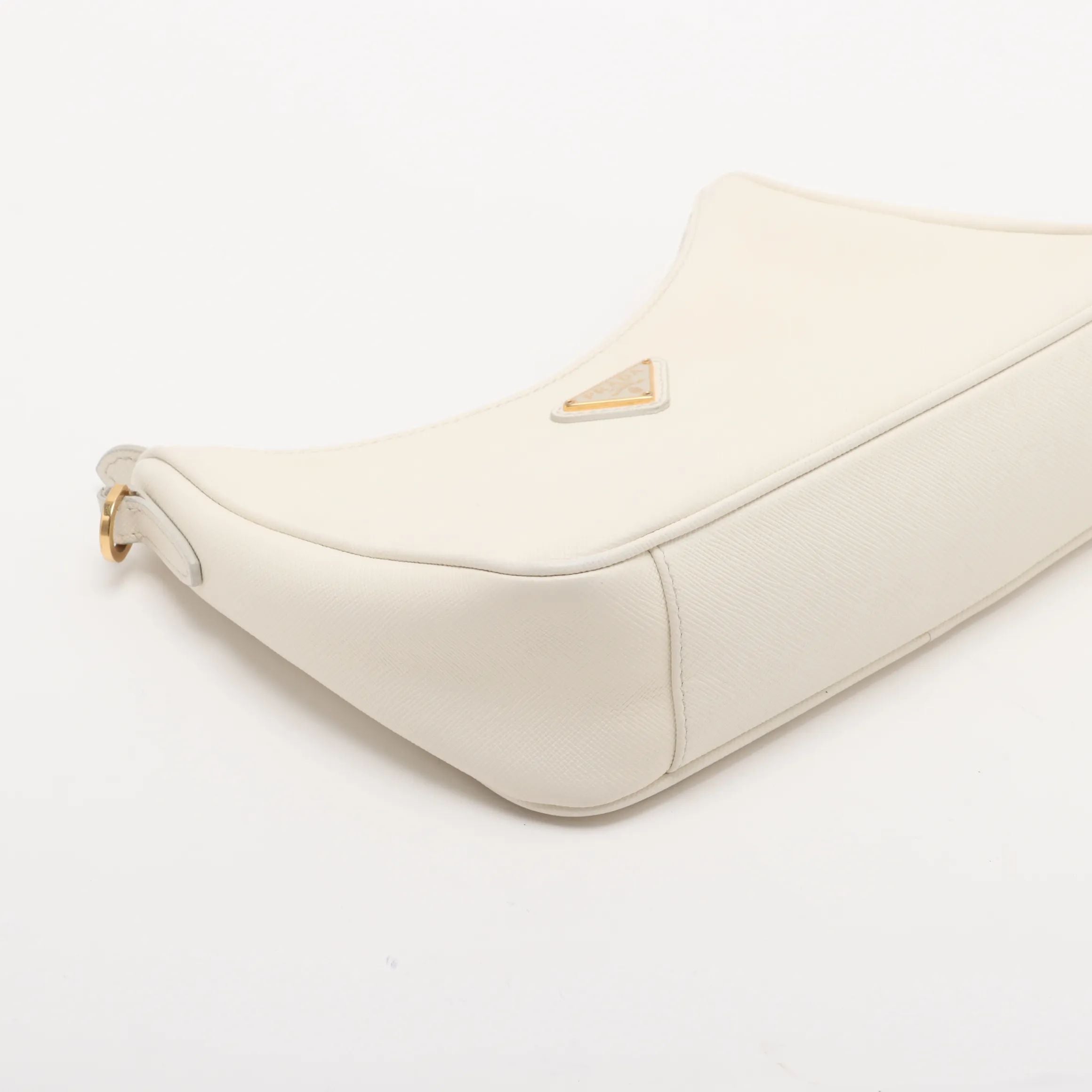 Prada Leather Re-edition 2005 Shoulder Bag Saffiano White