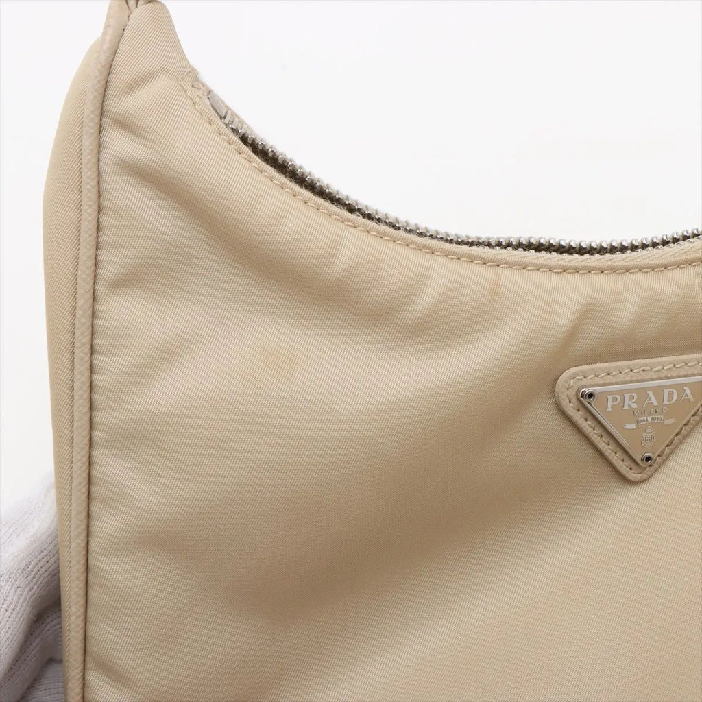 Prada Leather Re-edition 2005 Shoulder Bag Saffiano Beige