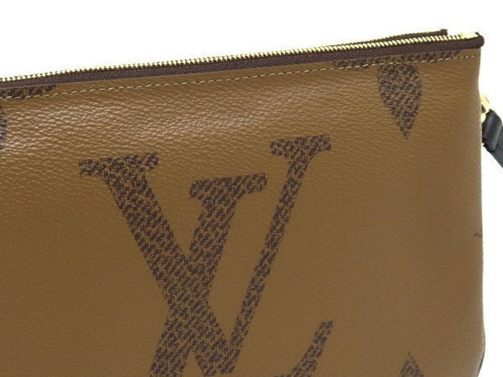 Louis Vuitton Double Zip Pochette, Monogram Giant Reverse