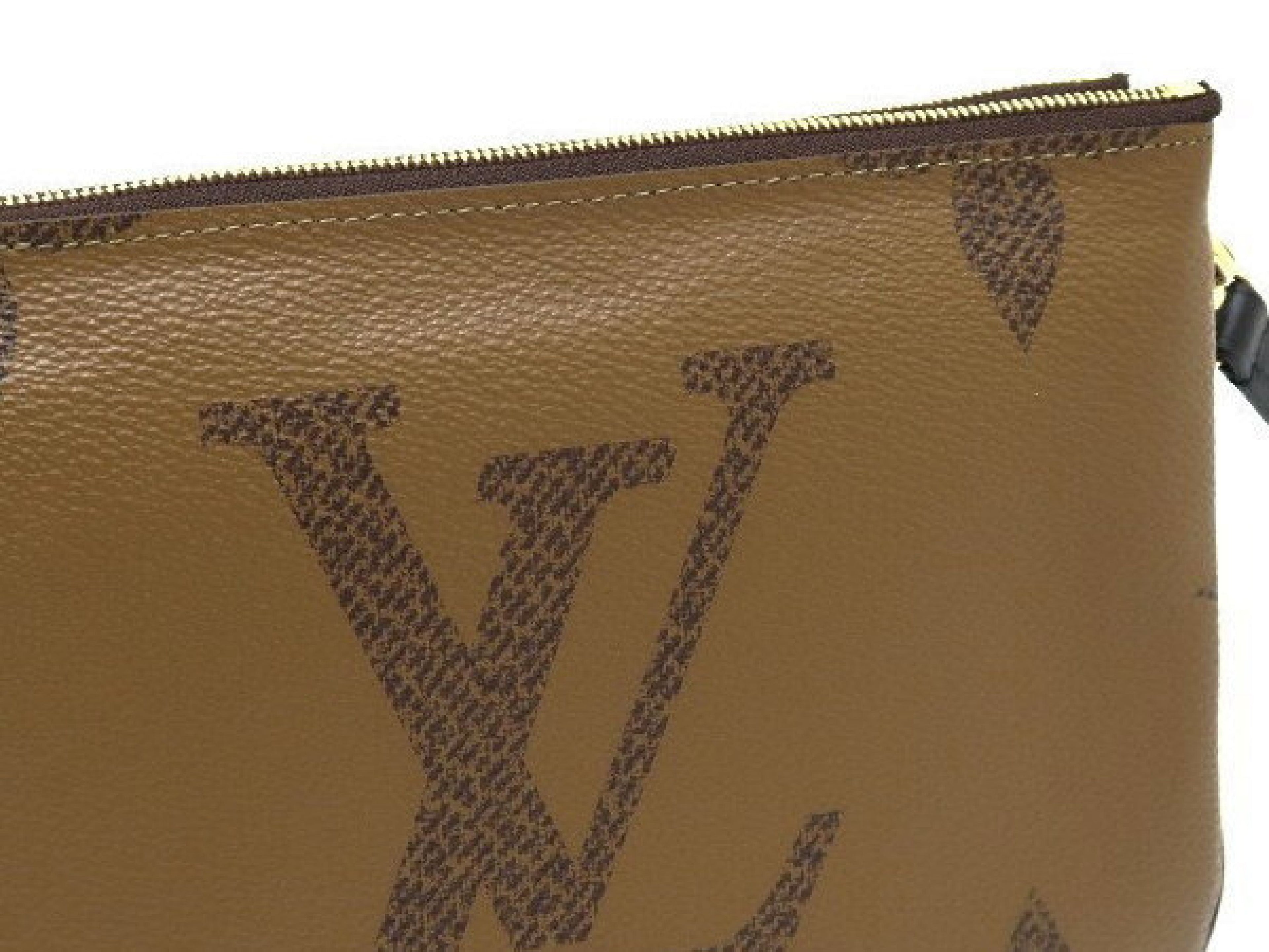 Louis Vuitton Double Zip Pochette, Monogram Giant Reverse