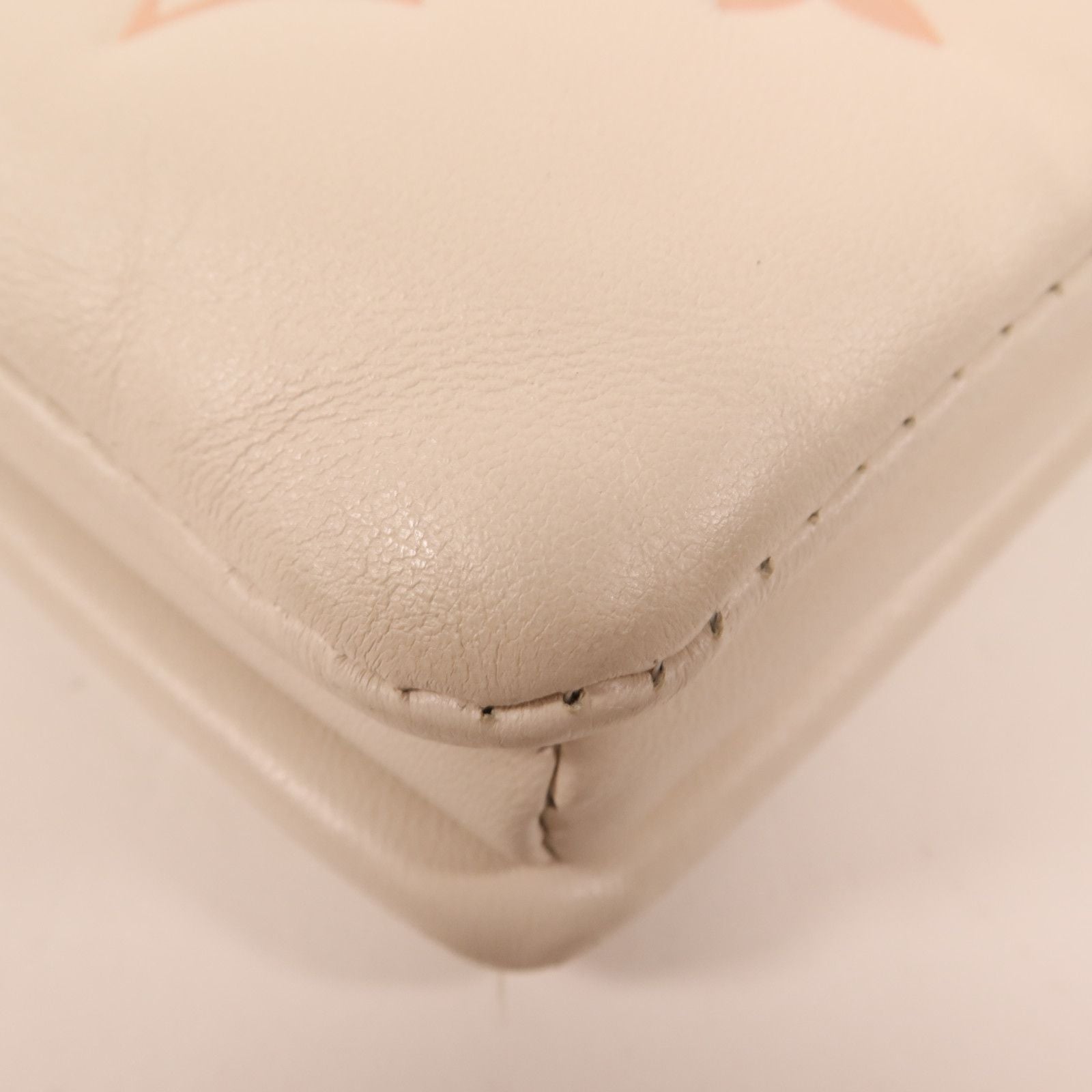 Louis Vuitton Coussin Sheepskin PM, Embossed Monogram Beige Pink Cream