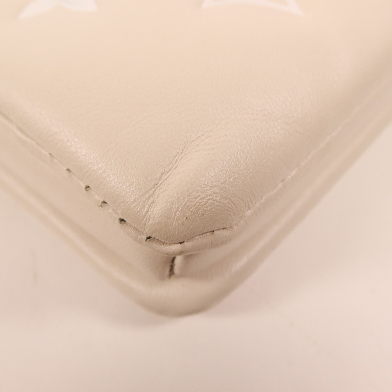 Louis Vuitton Coussin Sheepskin PM, Embossed Monogram Beige Pink Cream