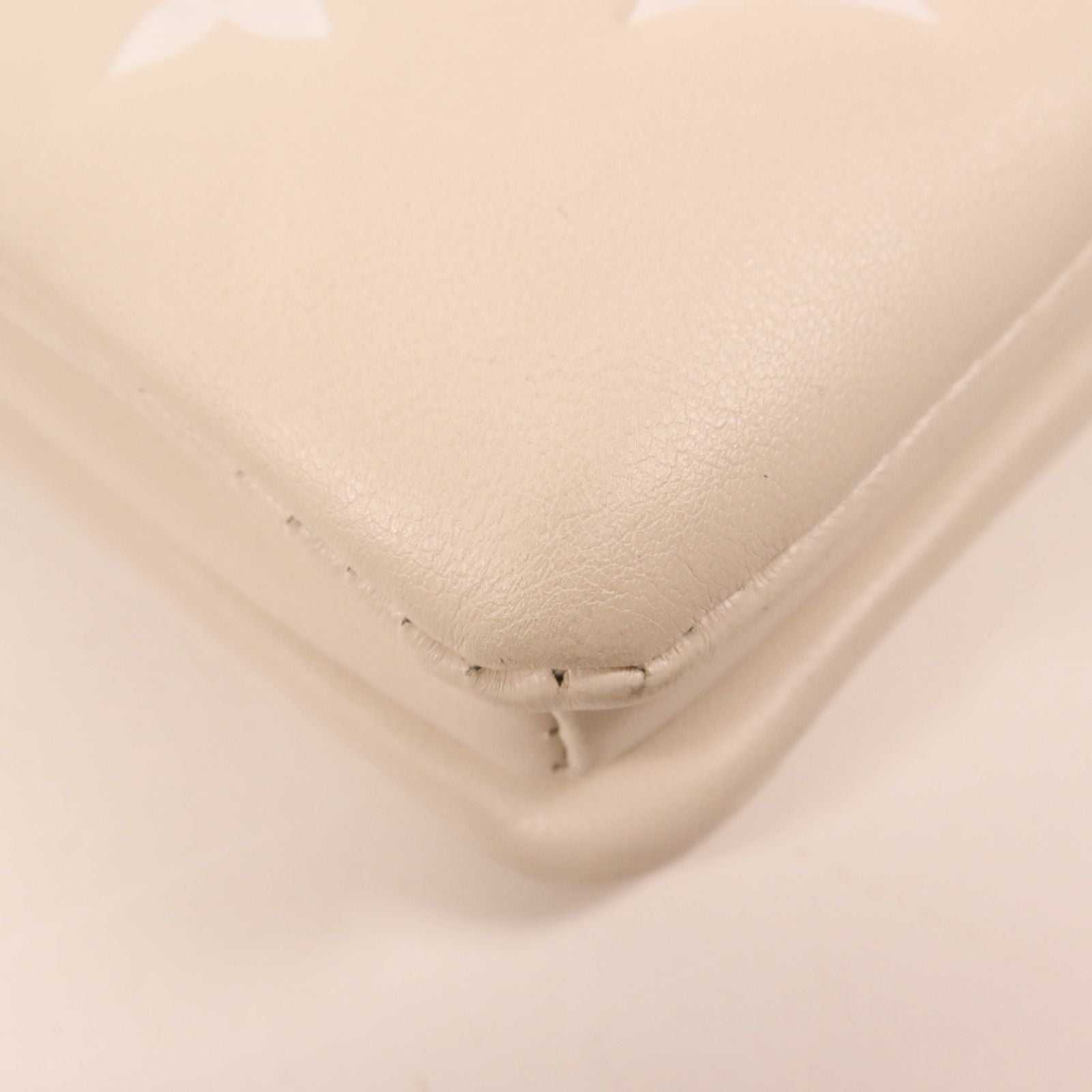 Louis Vuitton Coussin Sheepskin PM, Embossed Monogram Beige Pink Cream