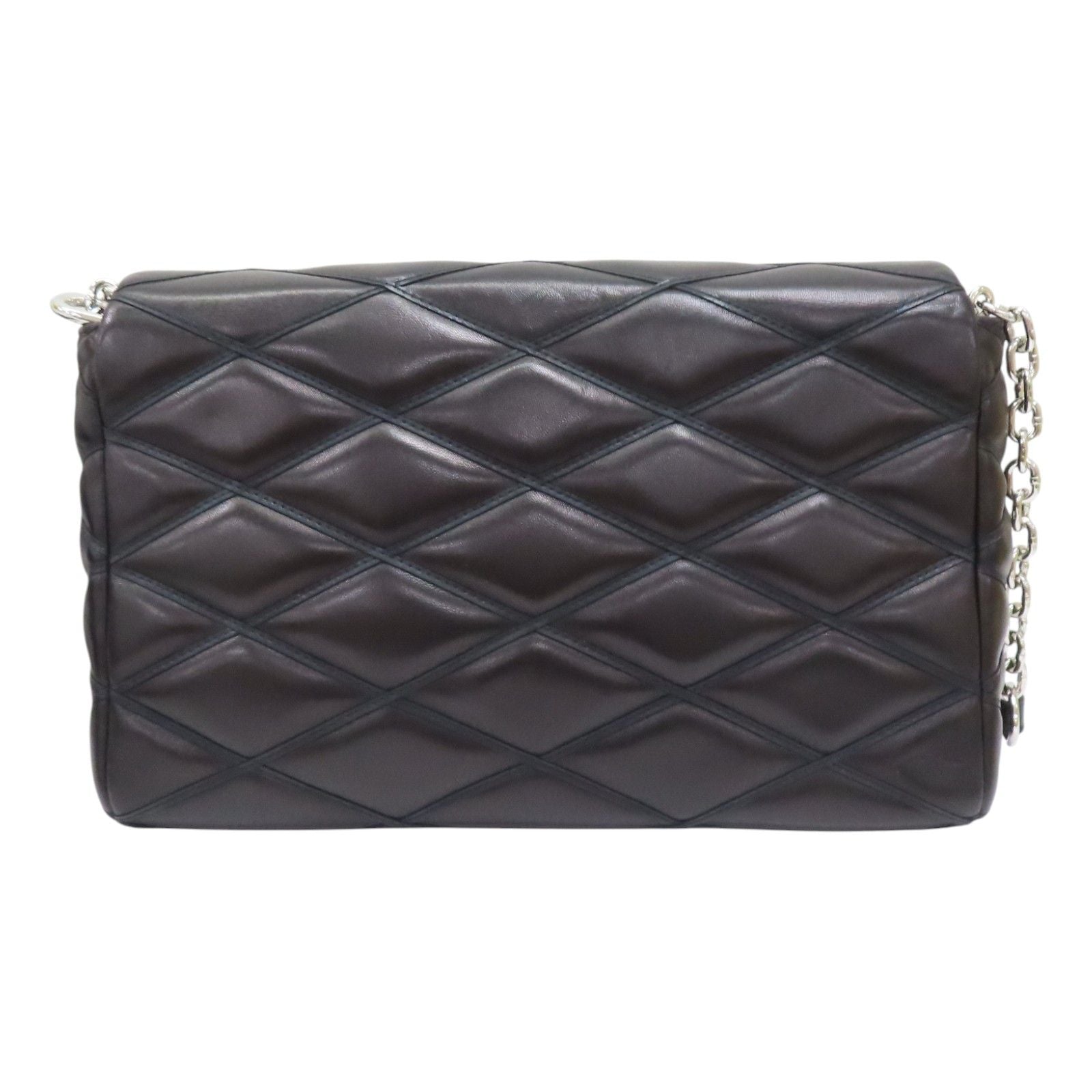 Louis Vuitton Go-14 Chain Shoulder Bag Lambskin Black MM
