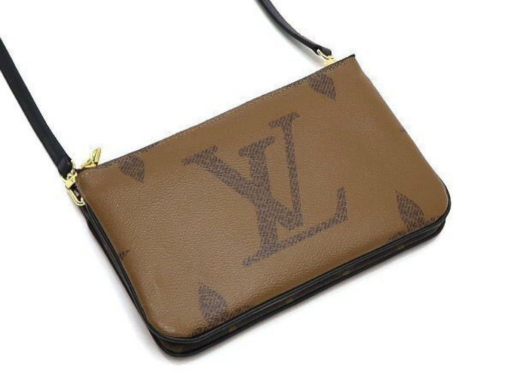 Louis Vuitton Double Zip Pochette, Monogram Giant Reverse