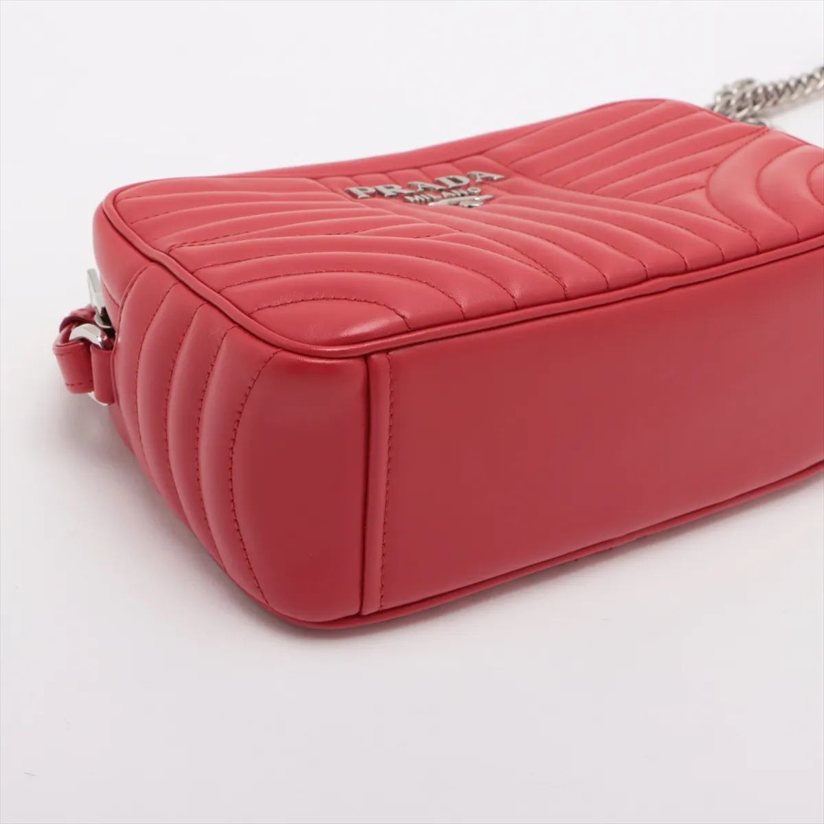 Prada Diagram Chain Shoulder Bag Red