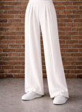 Elle Grey Pleated Wide Leg Sweatpants