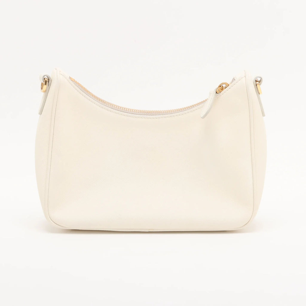 Prada Leather Re-edition 2005 Shoulder Bag Saffiano White