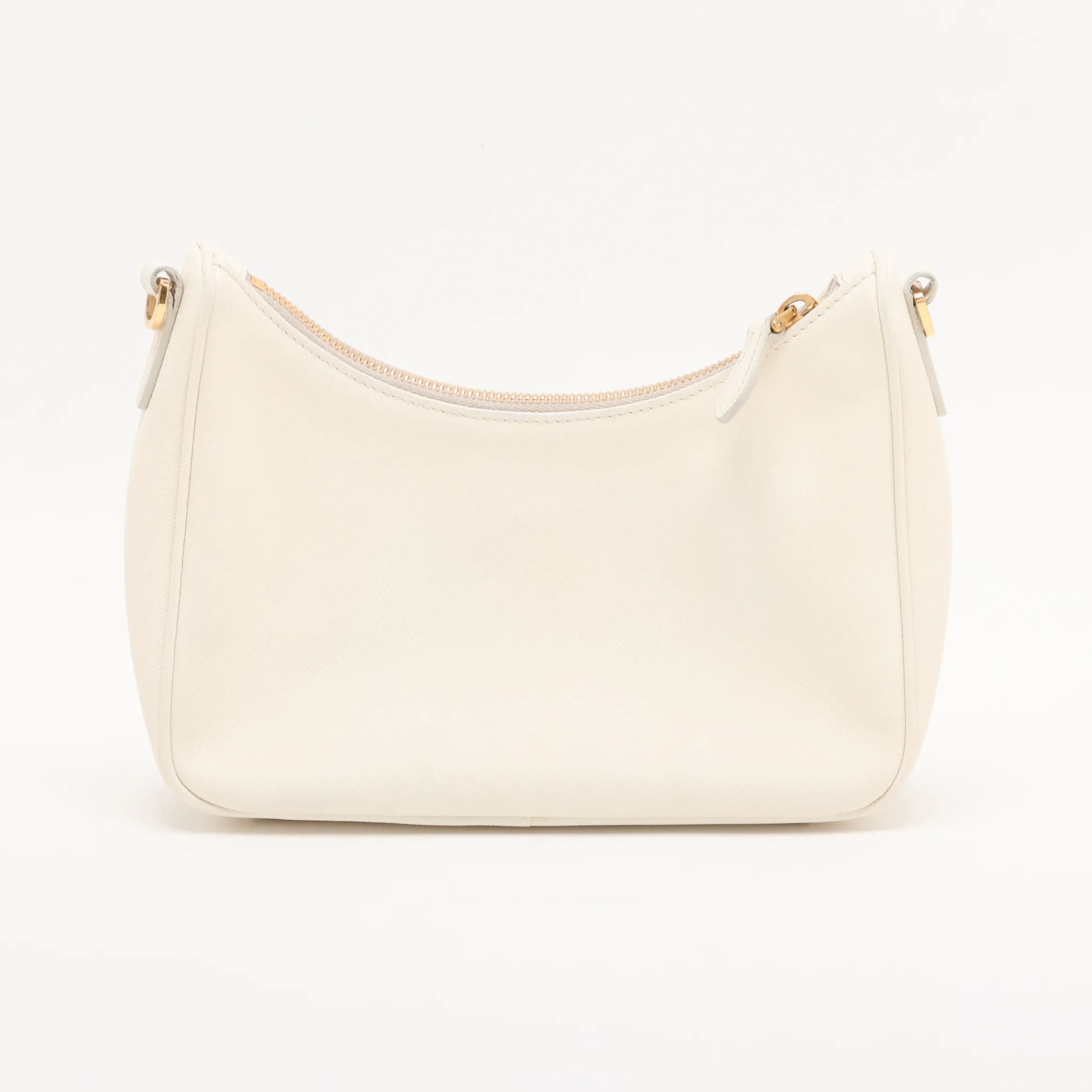 Prada Leather Re-edition 2005 Shoulder Bag Saffiano White