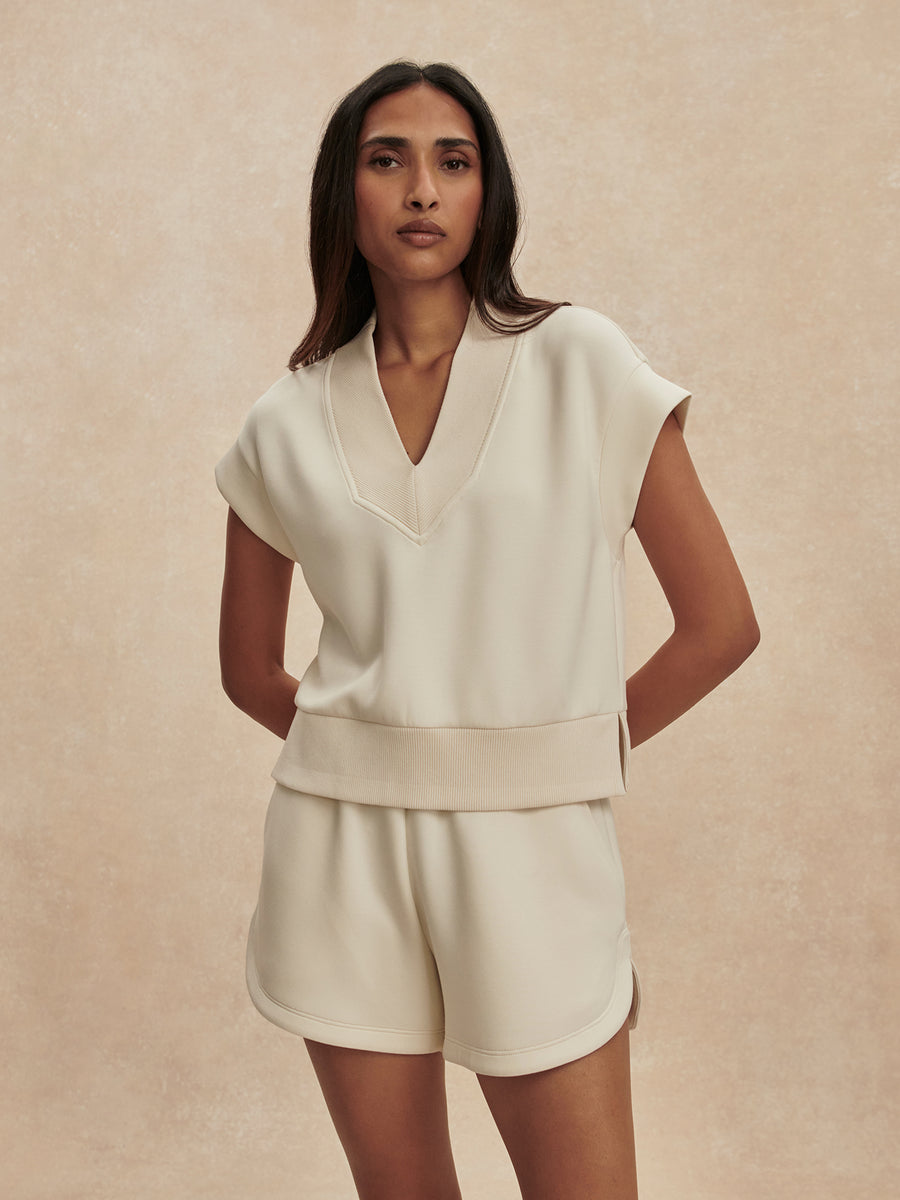 Varley Hawley Half-Zip Sweat and Shorts Pristine