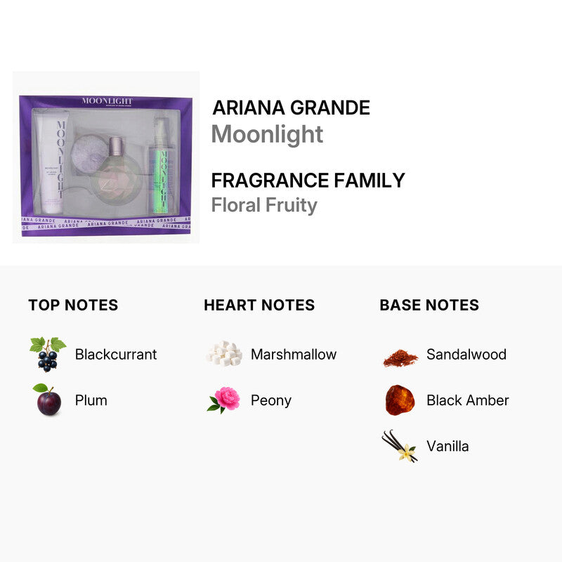 Ariana Grande Moonlight Parfum 3.4 Fl. Oz. + 4 Fl. Oz. Body Mist + 3.4 Fl. Body Souffle