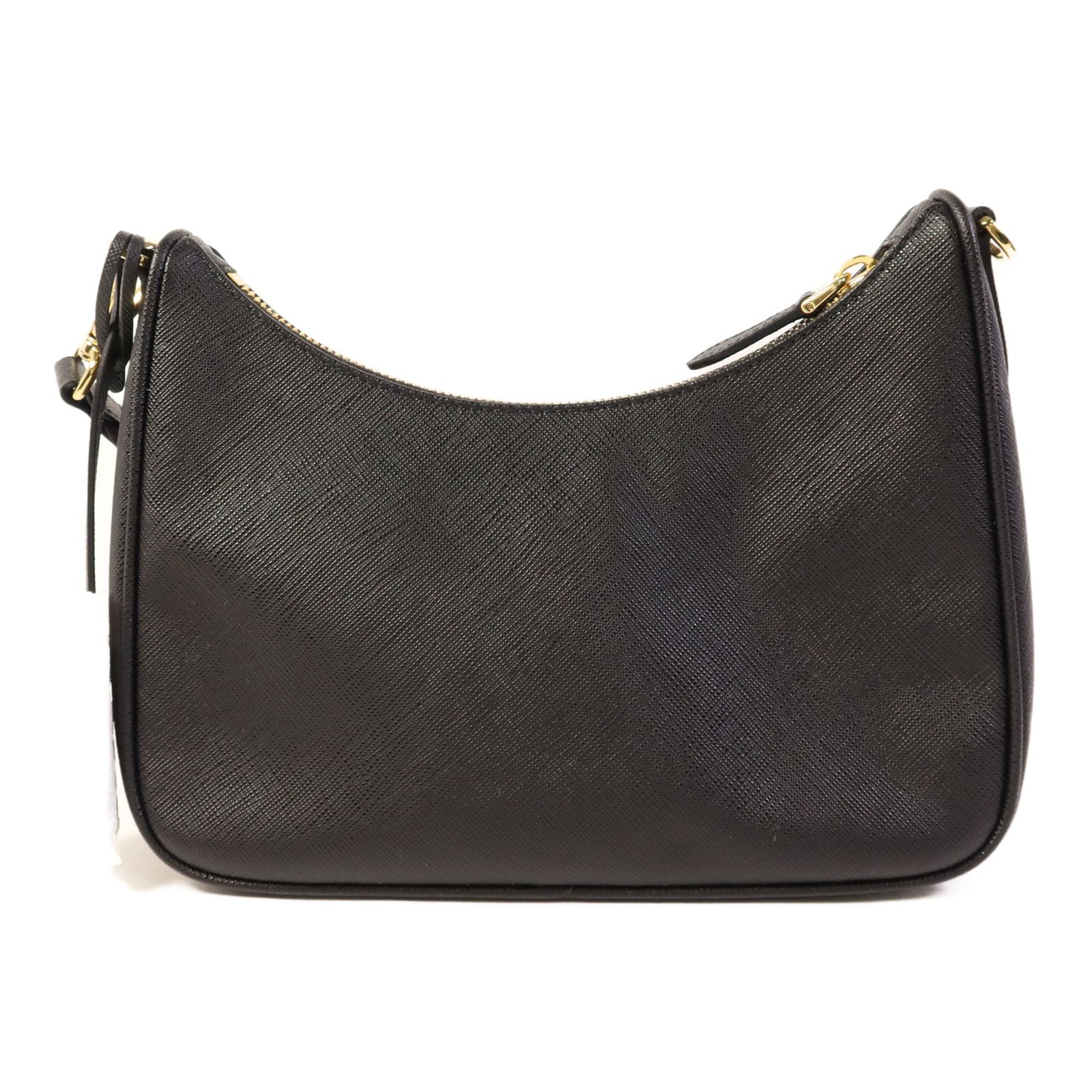 Prada Saffiano Leather Re-edition 2005 Golden Shoulder Bag Black Calfskin Condition: SA (NEW)